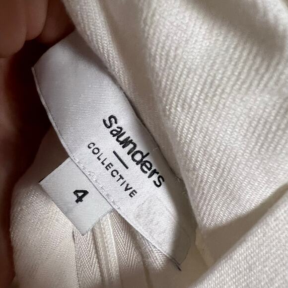 Saunders Collective White Halter Linen Blend Sleeveless Midi Dress Size 4 - Picture 12 of 13